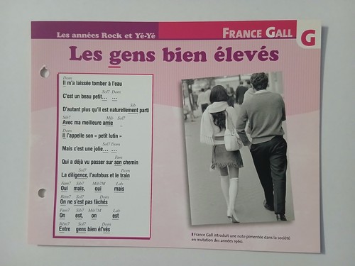Carte fiche france gall - , les